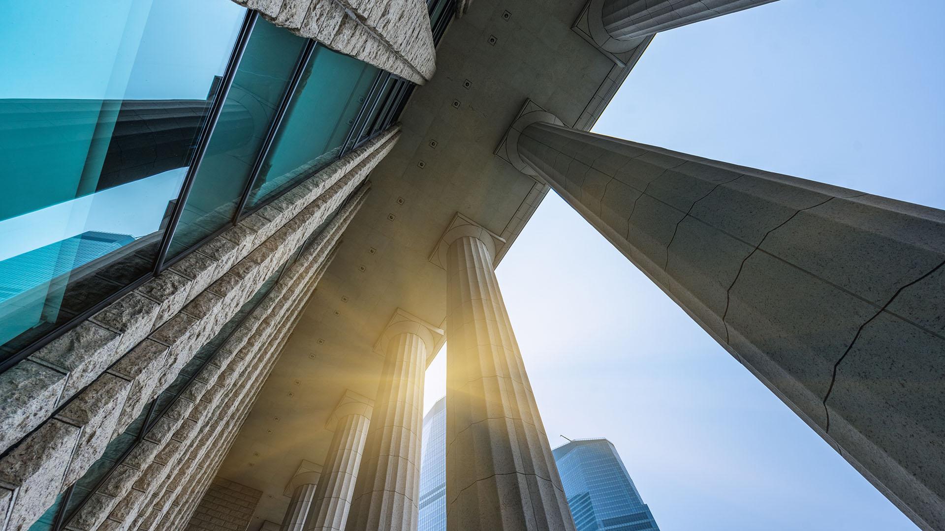 Classical stone columns — a symbol of law and enduring structure